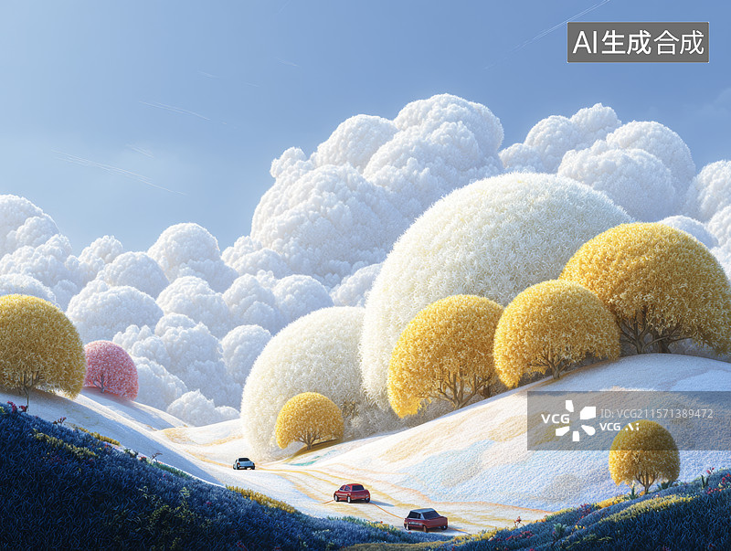 【AI数字艺术】秋天山野国风背景图片素材