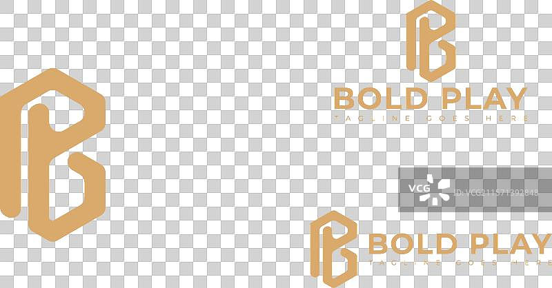 抽象的初始六边形字母bp或pb标志图片素材
