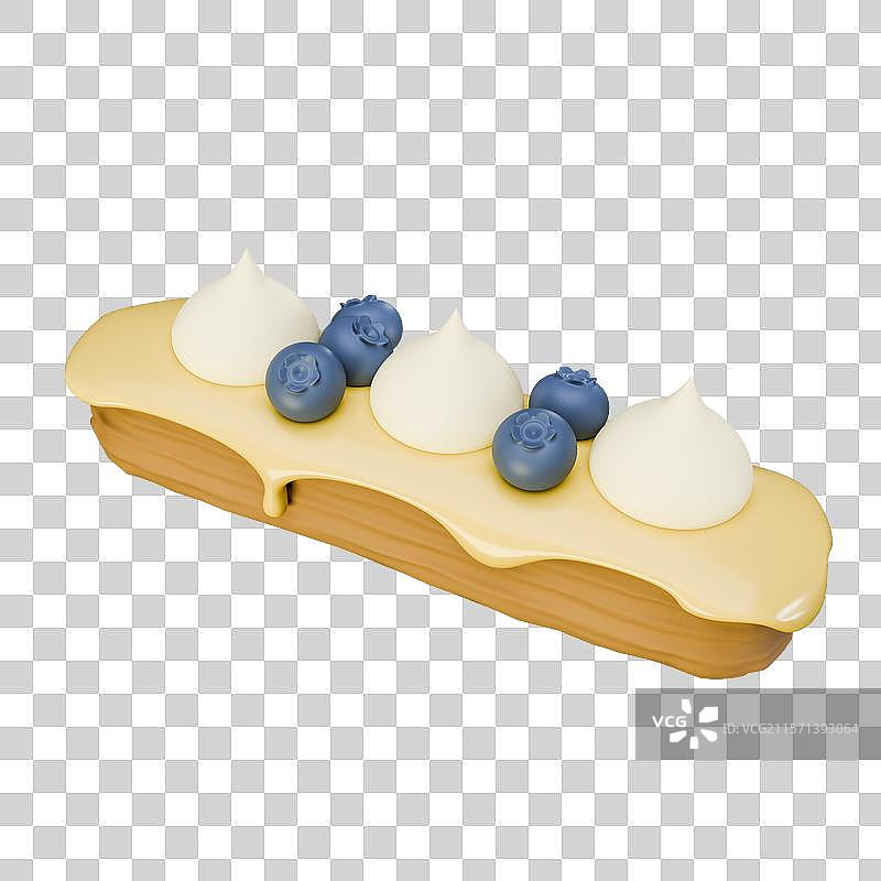 3D立体元素甜品美食蛋糕泡芙奶油芝士糕点图片素材