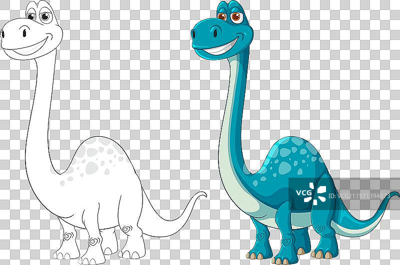 色彩斑斓的轮廓恐龙图片素材