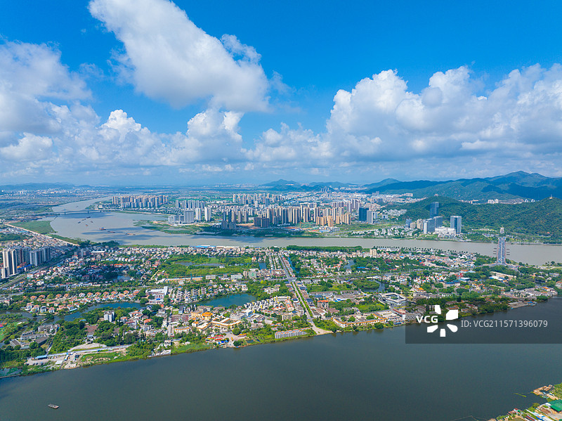 珠海市斗门区尖峰山和尖峰大桥图片素材