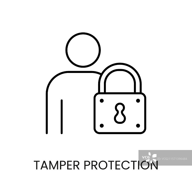 可编辑的篡改保护线图标图片素材