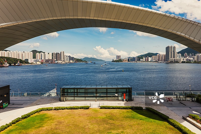 香港启德国际邮轮码头公园景致一拍启德国际邮轮码头建于启德机场原址图片素材