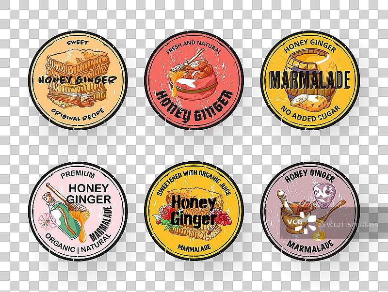 蜂蜜姜果酱雕刻复古风格图片素材