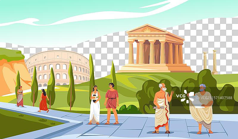 罗马公民，希腊或古罗马帝国图片素材