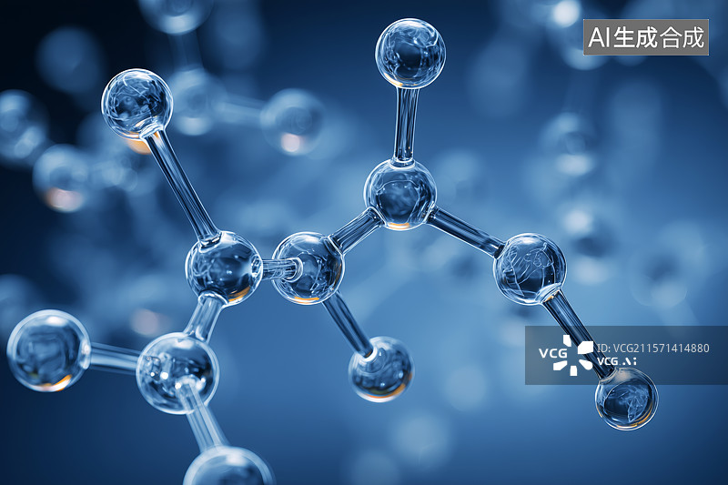 【AI数字艺术】分子结构背景图片素材