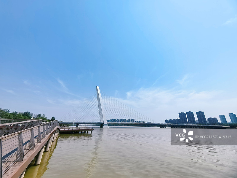 西安后海观景平台图片素材