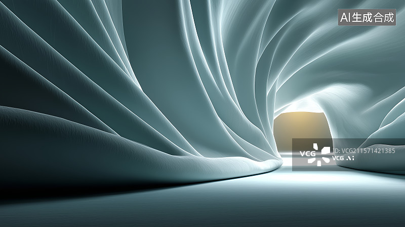【AI数字艺术】抽象光效隧道图片素材