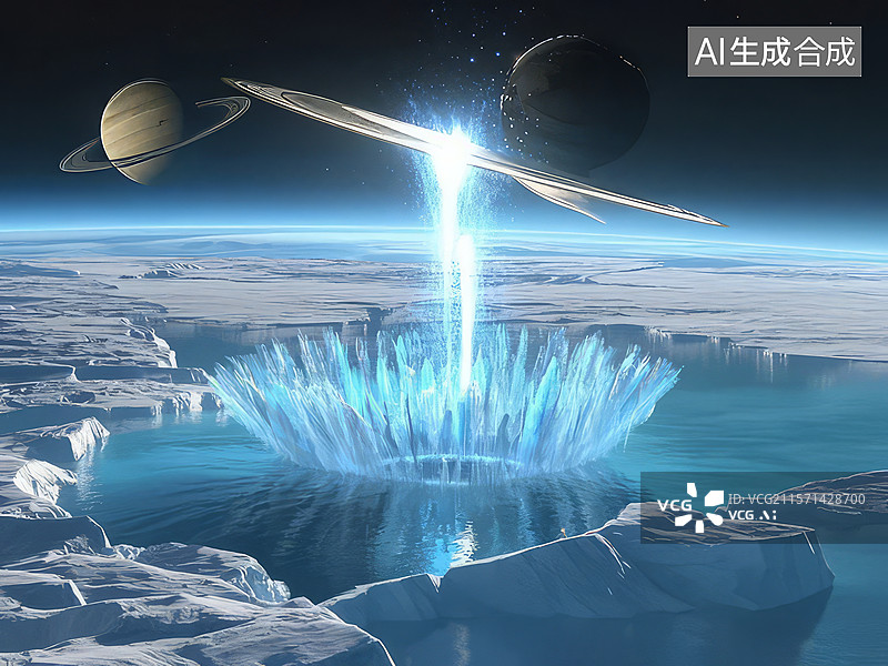 【AI数字艺术】外星景观与神秘光柱图片素材