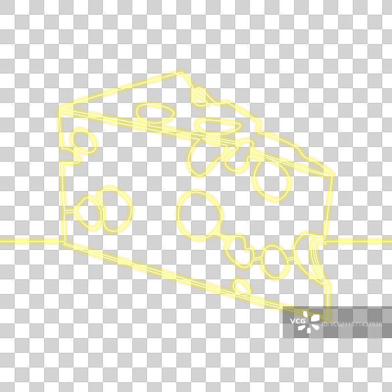 切片奶酪图标霓虹概念图片素材