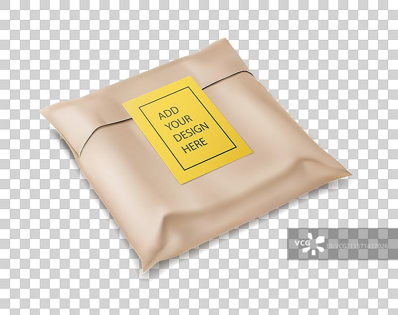 带贴纸的牛皮纸邮寄袋图片素材