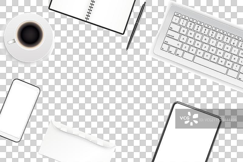 办公用品和各种商业物品在一个地方图片素材