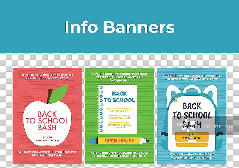 五彩缤纷的返校横幅即将到来图片素材