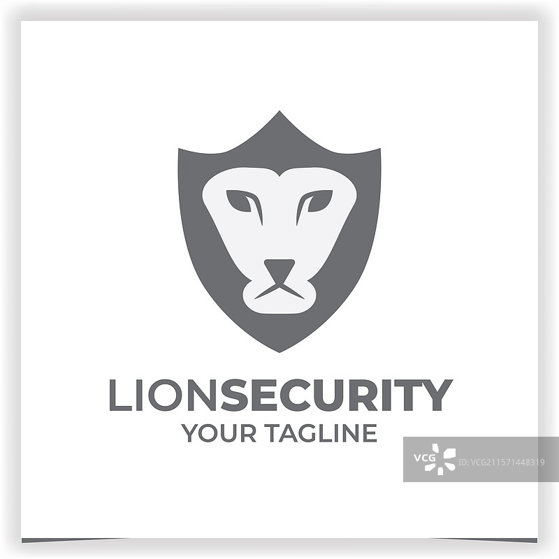 狮子安全标志设计模板图片素材
