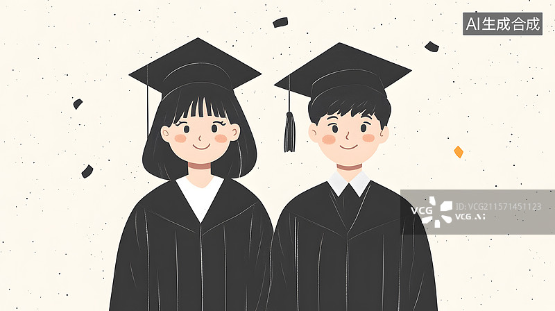 【AI数字艺术】毕业季的青春合影纪念图片素材