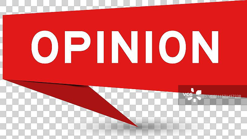 红色演讲横幅，上面写着“意见”图片素材