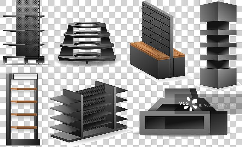 各种现代零售展示架的集合图片素材