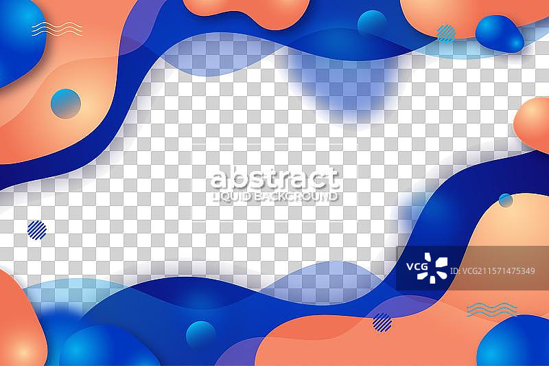 液态抽象蓝色和橙色渐变图片素材