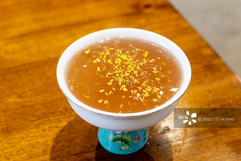 扬州特色淮扬小点精致小食“桂花藕粉羹”图片素材