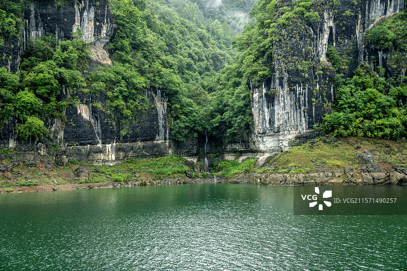 湖北大清江旅游恩施浑水河到建始蝴蝶崖两岸风光图片素材
