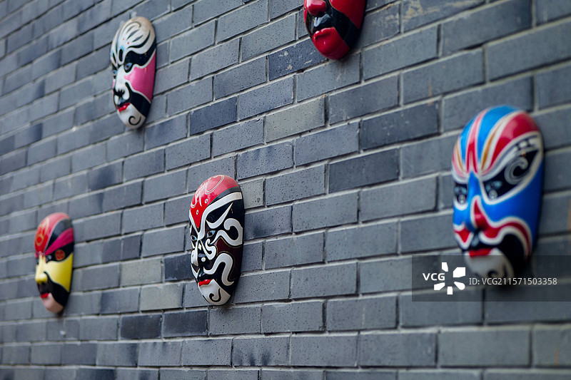 古装中国风脸谱悬挂图片素材