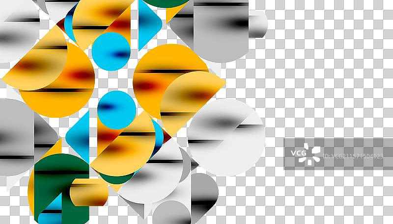 彩色美丽的圆形、半圆形和方形图片素材