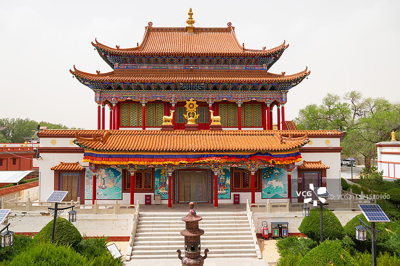 内蒙古自治区鄂尔多斯市乌审旗乌审召庙，大经堂图片素材