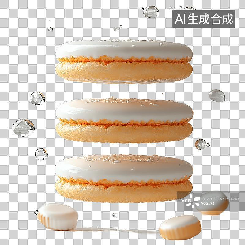【AI数字艺术】三层奶油夹心饼干图片素材