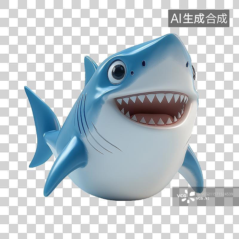 【AI数字艺术】卡通鲨鱼玩具图片素材