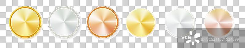 金银圆形奖牌徽标图片素材