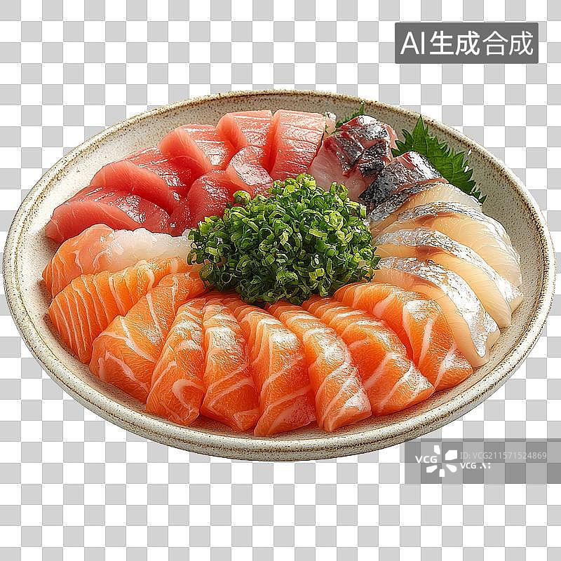 【AI数字艺术】日式生鱼片拼盘图片素材