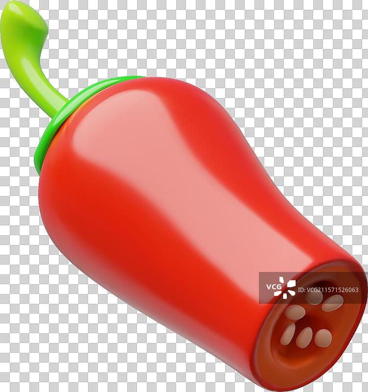 理想的东方风味的3D红色辣椒切片图片素材