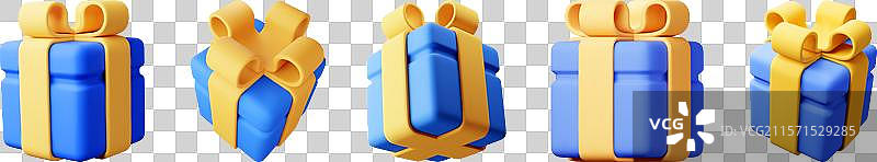 3D礼品盒套装，孤立展示图片素材