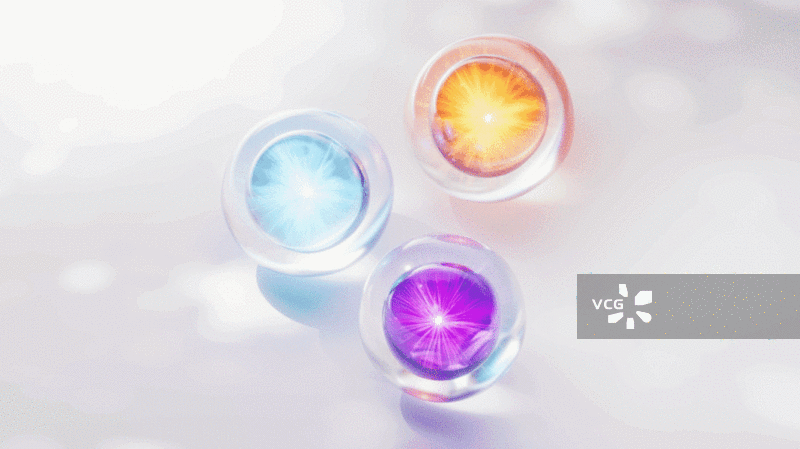 透明护肤品精华球三维渲染图片素材