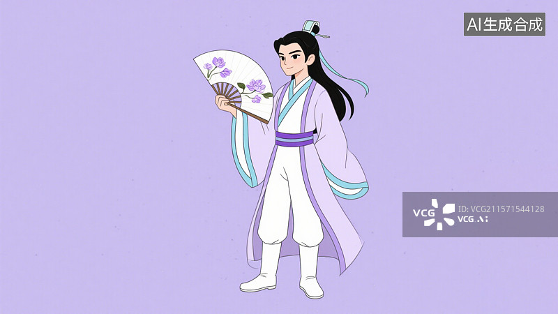 【AI数字艺术】武侠故事楚留香古风男子中国风汉服插画图片素材