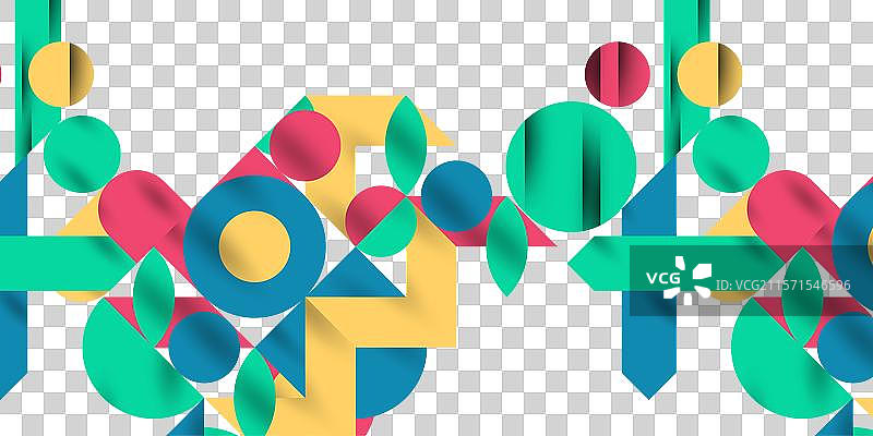 色彩丰富的简单动态几何形状圆圈图片素材