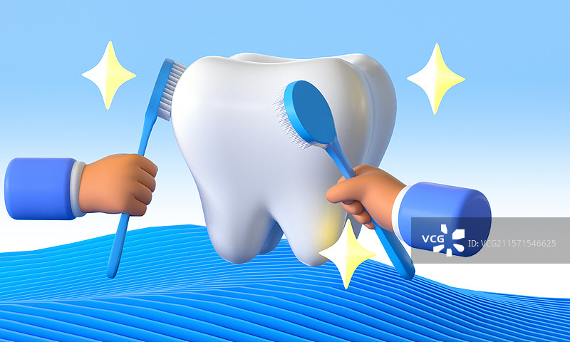 三维保护牙齿图片素材