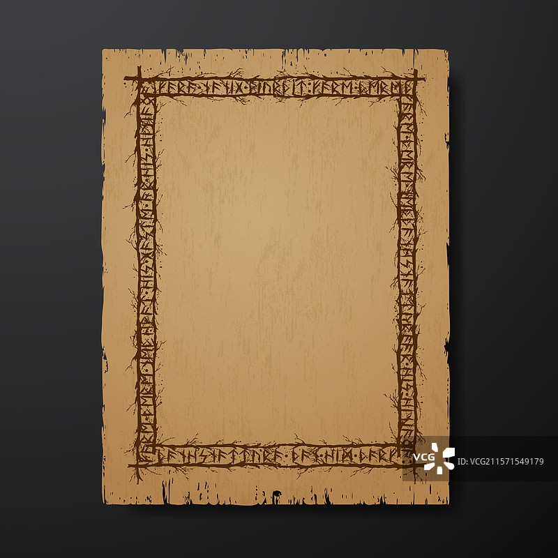 树枝符文羊皮纸图片素材