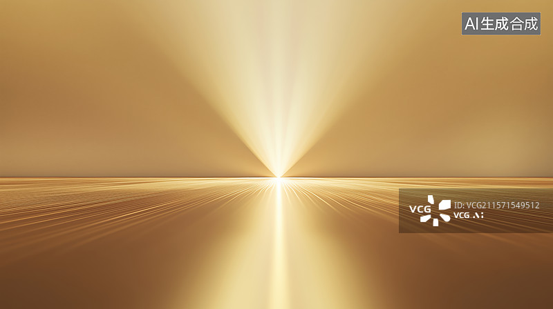 【AI数字艺术】金色光芒从地平线升起图片素材