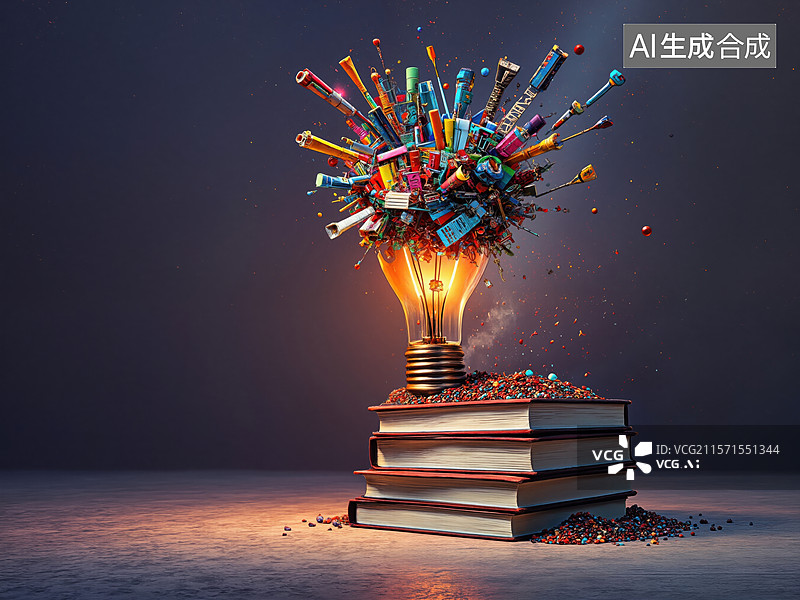 【AI数字艺术】知识点亮未来图片素材