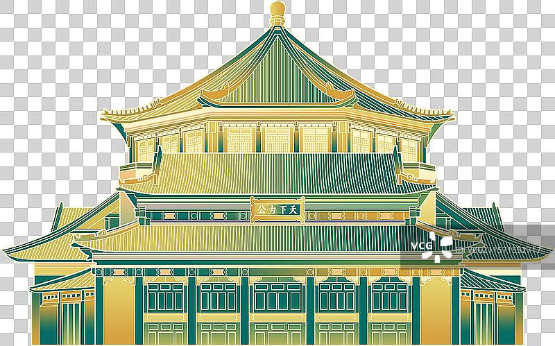 中山纪念堂国潮风广州城市建筑图片素材