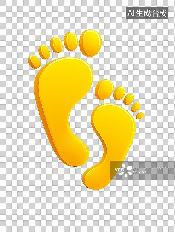 【AI数字艺术】【免抠png素材】一双足底脚步标志图片素材