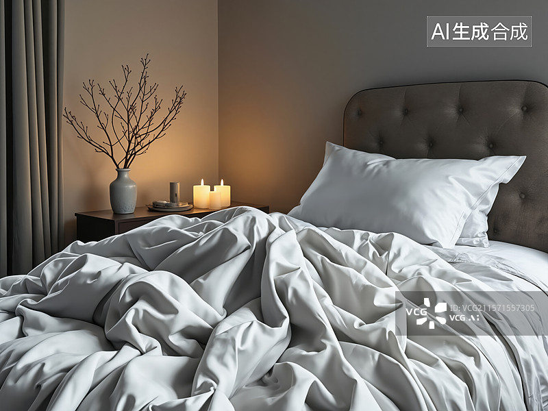 【AI数字艺术】温馨卧室静谧时光图片素材