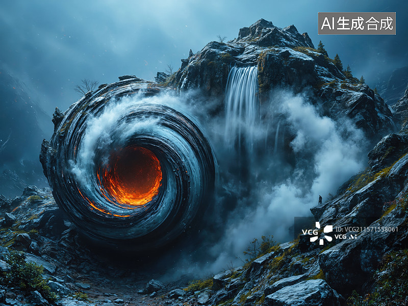 【AI数字艺术】奇幻山洞奇观图片素材