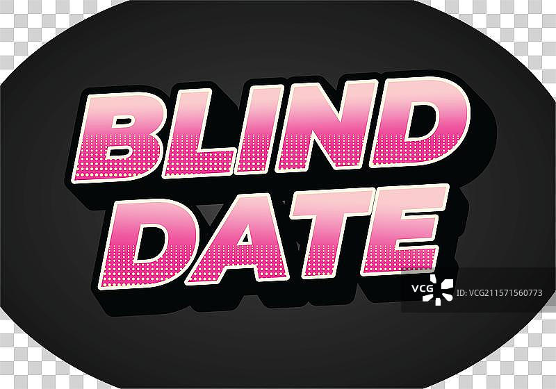 3D风格的盲约文字效果，带有眼睛元素图片素材