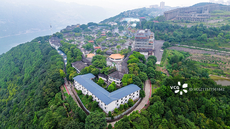 航拍西部大峡谷温泉图片素材