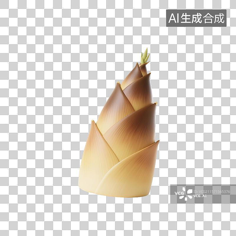 【AI数字艺术】3D渲染国风元素，笋，竹笋，春笋，春天蔬菜植物免抠元素图片素材