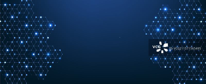 六边形数字抽象背景科技图片素材