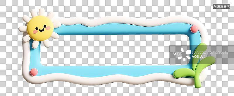 【AI数字艺术】多巴胺夏天节气边框标题框图片素材
