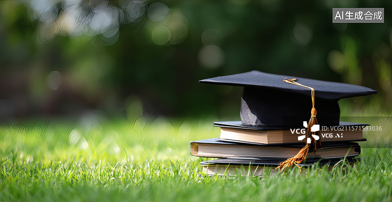 【AI数字艺术】草地上的毕业典礼图片素材